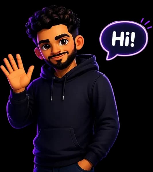 Mahmoud Akram waving character illustration